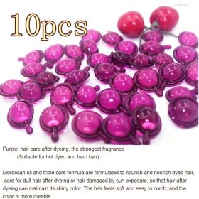 Morocco Hair Care Essential Oil Capsules Anti-frizz Hair Mask Soft (Option: Purple 1ML-10PCS)