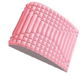 Back Stretcher Pillow Neck Lumbar Support Massager For Neck Waist Back Sciatica Herniated Disc Pain Relief Massage Relaxation (Color: Pink)