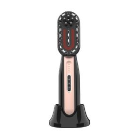 Hair Growth Comb Massage Comb EMS Micro Current Red Blue Light Dosing (Option: Black-English Neutral)