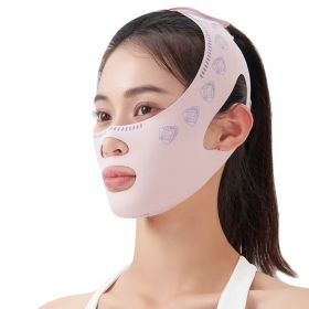 Day And Night Available Fast V Face Lifting Thin Masseter Skin Tightening Bandage Mask (Option: Light Pink V Face Mask)