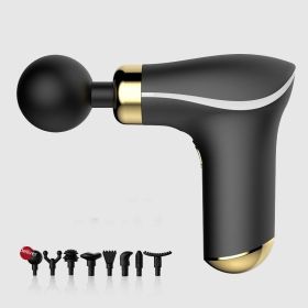 Mini Massage Gun Deep Muscle Vibration (Option: 3 Gear 8 Black Head-USB)